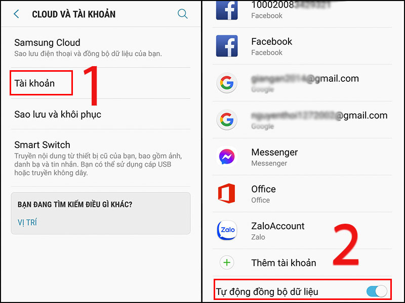 Tắt tự đồng bộ để khắc phục lỗi